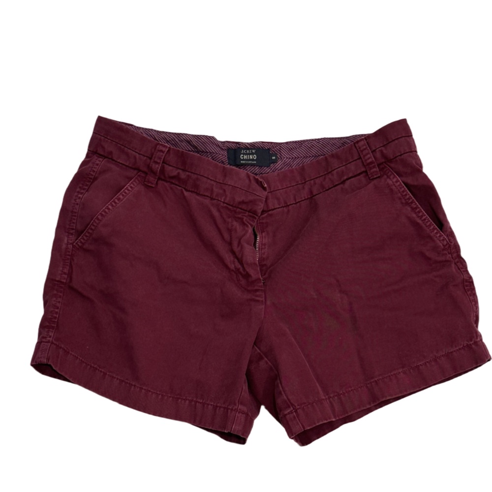 J.Crew Chino Shorts Burgundy Red Women’s Size 8 Casual Summer